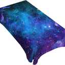 TKS MITLAN Galaxy Purple Decorative Rectangle Tablecloth Universe Planet Stars Shine Milky Polyester Table Cloths Kitchen Table Cover for Dining BBQ Picnic Coffee Table 60 x 84 Inch 6-8 Seats