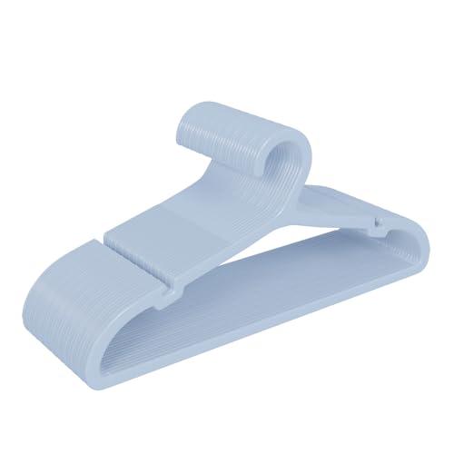 ABHENG 30 Pack Clothes Hangers, Non Slip Plastic Coat Hangers, Space Saving, Heavy Duty, Hanging Dry Wet Clothes, 16.4" x 8.3", Light Blue UAPY0530L