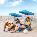 Portable Beach Chair for Adults with Cup Holder Hard Arm Folding Lawn Chairs for Outdoor Activities, Camp, Sports, Beach, Travel & Picnic, Supports up to 400 lbs, Two Packs with Canopy