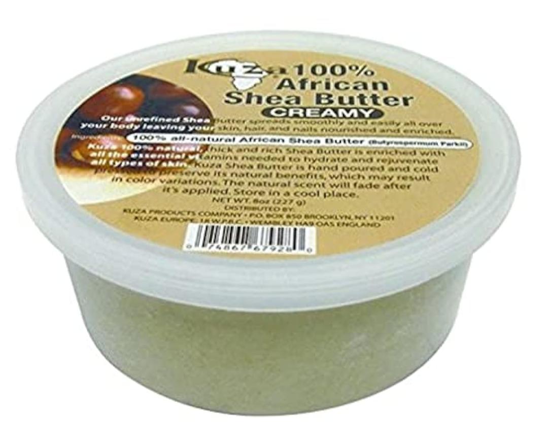Kuza 100% African Shea Butter - Creamy, White - for Skin, Hair and Nails, 8 oz, BBD: 09/12/29