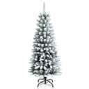4.5 ft. White Unlit Snow-Flocked Slim Hinged Artificial Christmas Tree
