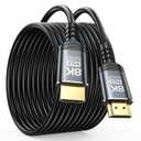 Long HDMI Cable 20 FT 8K, HDMI 2.1 Cable 20 Foot High Speed HDMI Shielded Cord (48Gbps, in-Wall CL3 Rated, 8K@60Hz, 4K@120Hz, HDCP2.2&2.3, HDR, eARC) for Roku TV/Laptop/PS5/Monitor/HDTV/PC