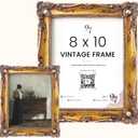 97 Decor Vintage 8x10 Picture Frame Gold - Rustic 8x10 Gold Frame, Ornate Golden Picture Frame 8 x 10, Antique Golden 8 x 10 Frames, Victorian 8 By 10 Frames For Wall Hanging (Classic Gold Rectangle)