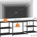 HOOBRO LED TV Stand for 75 Inch TVs with Charging Station, Gaming Entertainment Center with 3-Tier Open Storage, Long 70.1 Media TV Console Table, TV Stand for Living Room, Bedroom, Black BB22UDDS01
