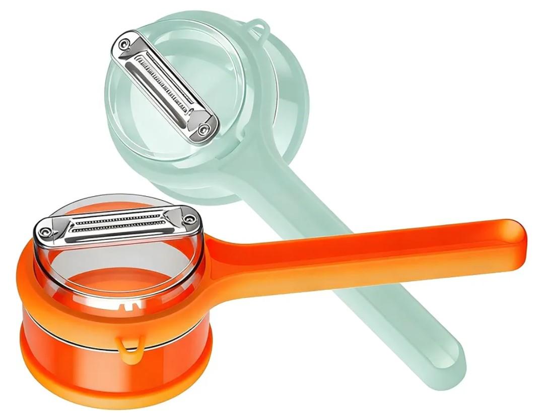 Kitchen Special Fruit Peeler with Box Storage,2026 New DoubleSided Stainless Steel MultiFunction Peelers with Catcher Peeler with Storage Bucket,Vegetable Peeler for Home Kitchen,Veggie(2PCS)
