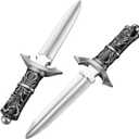 2 Pcs Fake Foam Dagger, Realistic Fake Short Sword Knife Role-Play Accessory, Martial Arts Weapons Prop for Play Fighting, Halloween Cosplay and Assassins Costume Accessory