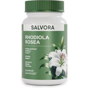 Rhodiola Rosea Supplement Golden Root Adaptogen Capsules - Rhodiola Rosea Extract Powder Alternative with Salidroside for Stress Support - Energy, Focus & Performance, EXP: 05/2028