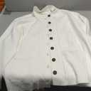 GRACE KARIN Women's Long Sleeve Casual Cardigan Work Office Bussiness Shacket with Pocket, White, 2XL