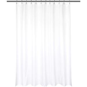 Barossa Design Waterproof Fabric Short Shower Curtain Liner Microfiber 72" W x 66" H - Hotel Quality, Machine Washable, White Shower Liner for Bath Tub, 72x66