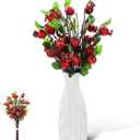 Healifty Artificial Rosehip Berries Faux Pomegranate Floral Accessories Simulated Pomegranate Fruit Stem 12.59 in for Home Decor Wedding Party DIY Flower Arrangements Office