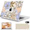 Mektron Case for MacBook Pro 16" M4 A3403 A3186 M3 A2991 M2 A2780 M1 A2485 (2021/2023/2024) Pro/Max with Touch ID, Hard Shell Plastic Laptop Cover Keyboard Cover Screen Protector, Abstract Floral