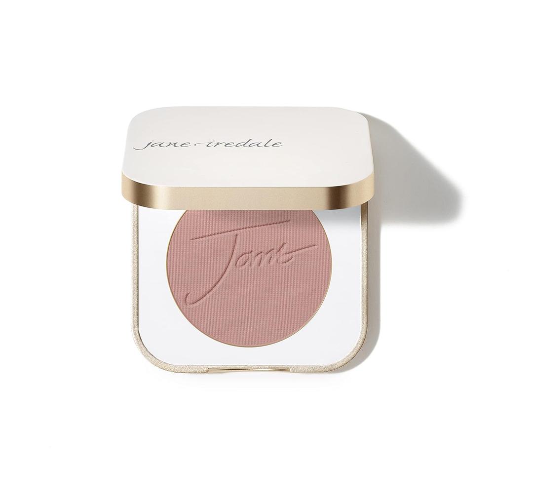 jane iredale PurePressed Blush, Natural Color & Glow for All Skin Tones, Non-Comedogenic with Minerals & Antioxidants, Cruelty-Free & Wheat-Free, 0.11 oz. (0.11 Ounce (Pack of 1), Barely Rose)