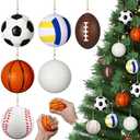 Remuuly 23 Pcs Sports Ball Ornaments for Christmas Tree Bulk Mini Sports Stress Ball Decor 2.5 Inch Foam PU Decorative Hanging Ornaments for Holiday Party Favor School Carnival Reward Gift Bag Fillers