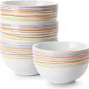 DOWAN 5.8" Deep Soup Bowls & Cereal Bowls - 30 Ounces Large Bowls Set of 4 for Kitchen - Ceramic Bowls for Cereal, Soup, Oatmeal, Salad, Ramen, Noodle, Rice - Dishwasher & Oven Safe (Multi)