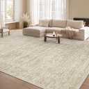 Washable Rug 8x10 Area Rugs: Modern Geometric Rugs for Living Room Non Slip Soft Low Pile Moroccan Indoor Carpet for Bedroom Nursery Dining Room Home Office Children's Room (Beige, 8'x10')