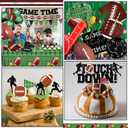 Football Party Supplies Kit Serve 24,Touchdown Plates,Napkins,Tablecloth,Banner,Balloon Football Birthday Party Decorations Tableware Set for Game Day Tailgate Decor
