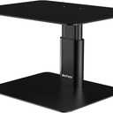 BoYata Monitor Stand, Adjustable Monitor Riser Metal Computer Stand Compatible with TV, PC, Laptop, Computer, iMac, and All Screen Display-Black