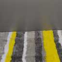 MIULEE Fluffy Bathroom Rugs Bath Mats Rugs Microfiber Striped Shower Rug Absorbent, Soft and Plush Machine Washable Non Slip Carpet Quick Dry for Bathroom Floor Tub, 16x24 Inch, Yellow-Grey