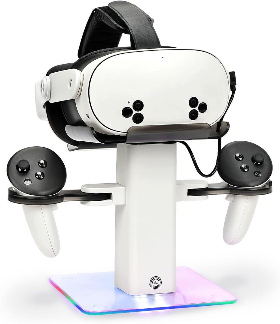 Charging Dock for MetaQuest 3S, Vertical Charging Stand, Compatible for Quest 3S/Quest 3/Quest 2 VR Controller Holder (White)