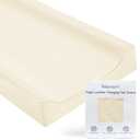 Vegan Leather Changing Pad Cover - 31"X 16" - Waterproof Wipeable, Extra Thick & Portable & Non-Slip Diaper Mat - Fits Standard Changing Tables for Baby Boy Girl (White)