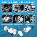 OTO-K Electric Fuel Pump Module Assembly Compatible with Honda Accord 2003-2007 L4 2.4L Gas, Excluding California Emissions,Replace#2202-425077 E8656M