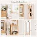57x20" Full Length Mirror Floor Stand,Over the Door,Wall Mount RoseGold
