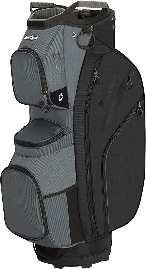 Golf Cart Bag 15 Way Organizer Divider Top Golf Club Cart Bag for Men Women with Cooler, Handles and Rain Cover. Dark Green