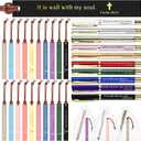Spakon 30 Sets Christian Gifts for Women, Leather Christian Bookmarks Inspirational Religious Pens Motivational Scripture Bible Verse Bookmarks with Bag for Sunday School Church Teacher Employee Team