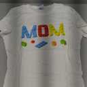 Mom Master Builder Building Bricks Blocks Family Set Parents T-Shirt (Small, White)