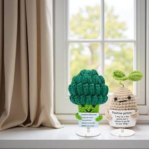 Positive Potato Support Positive Crochet Animals Funny Easter Day Birthday Gifts for Women Mom Daughter Sister Friend Inspirational Gifts Handmade Knitted Taco Cute Christmas Easter Basket Stuffer
