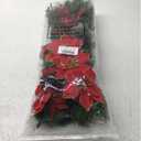 Hotop 6 Pcs Christmas Artificial Poinsettias Florals 19.6 Inch Large Christmas Poinsettia Decorations Red Green Christmas Flower Picks Stem for Christmas Tree Ornament Wreath DIY Xmas Party Decor