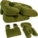 Zomaple Face Down Pillow After Eye Surgery  Memory Foam, Washable Cover, & Ventilated Design  Facedown Pillow for Sleeping, BBL Equipment, Retinal & Vitrectomy Recovery (Olive Green)