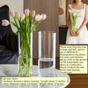 Acrylic Cylinder Plastic Vase for Centerpiece, Unbreakable Hurricane Tall Large Plastic Vases for Proposals Wedding, Hydroponic Decor Base Set of 2 with DIY Stickers(D 4" + D 4.8" X H 12" Clear)