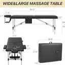 KCC Memory Foam Massage Table Premium Portable Foldable Massage Bed Height Adjustable, 84 Inches Long 28 Inchs Wide Home Salon Spa Bed Tattoo Table with Accessories &Carrying Case, Easy Set Up