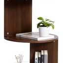 2-Tier 360° Rotating Bookshelf - Narrow Corner Bookcase Floor Standing Storage Rack for Kids' Bedroom, Living Room - Space Saving Wood, 15.75 x 15.75 x 25 inches