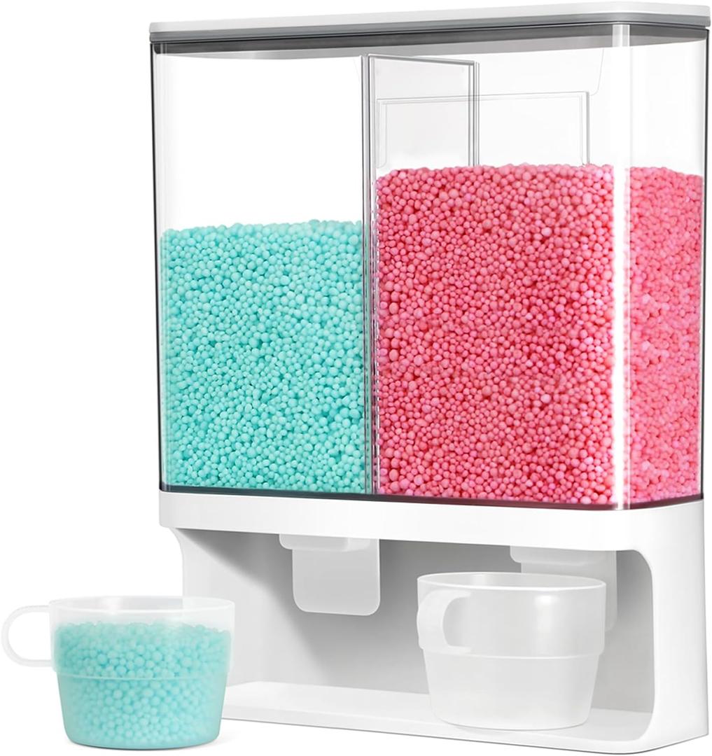 Conworld Laundry Detergent Dispenser, Scent Booster Beads Dispenser for Laundry Room Organization, Suitable for Beads, Stain Remover Powder (2 Grid)