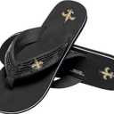 FOCO Womens NFL Team Logo Sequin Strap Sandals Flip Flops (11-12)