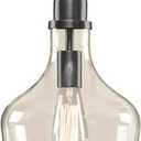 INK+IVY Auburn Pendant Kitchen Lighting for Dining Room, Industrial Lights, Hand-blown Glass Bell Shaped Pendant Light for Kitchen Island, Foyer, Bedroom, 9" Dia x 95.5" H, Bronze/Clear