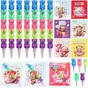 ceiba tree Valentines Day Stationery Gift Set for Kids Valentine's Day Pencils with Cards Assorted Plastic Stacking Bear Pencils Goodie Bag Stuffers for Classroom Rewards School Exchange Party Favors