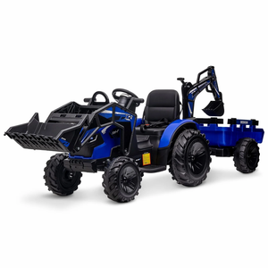 GarveeLife 3 in 1 Ride on Tractor, 24V Ride on Toy for Big Kids, Excavator Bulldozer - Battery-Powered Electric Vehicle w/Trailer, Digger, Remote Control, LED Lights, Music, USB, Battery Powered, Blue missing tractor parts