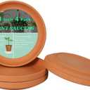 vensovo 9 Inch Terracotta Plant Saucer Pots Tray - 4 Pcs Round Planter Saucers for Indoor & Outdoor Plants, Large Clay Trays Perfect for 8 Inch 8.5 Inch 9 Inch Flower Pot