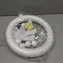 LED Light-Up Halloween Ghost Wreath, 12 Glowing White Ghost Garland, Halloween Ghost Wreath, Spooky Indoor & Outdoor Hanging Decoration for Front Door, Wall, Party