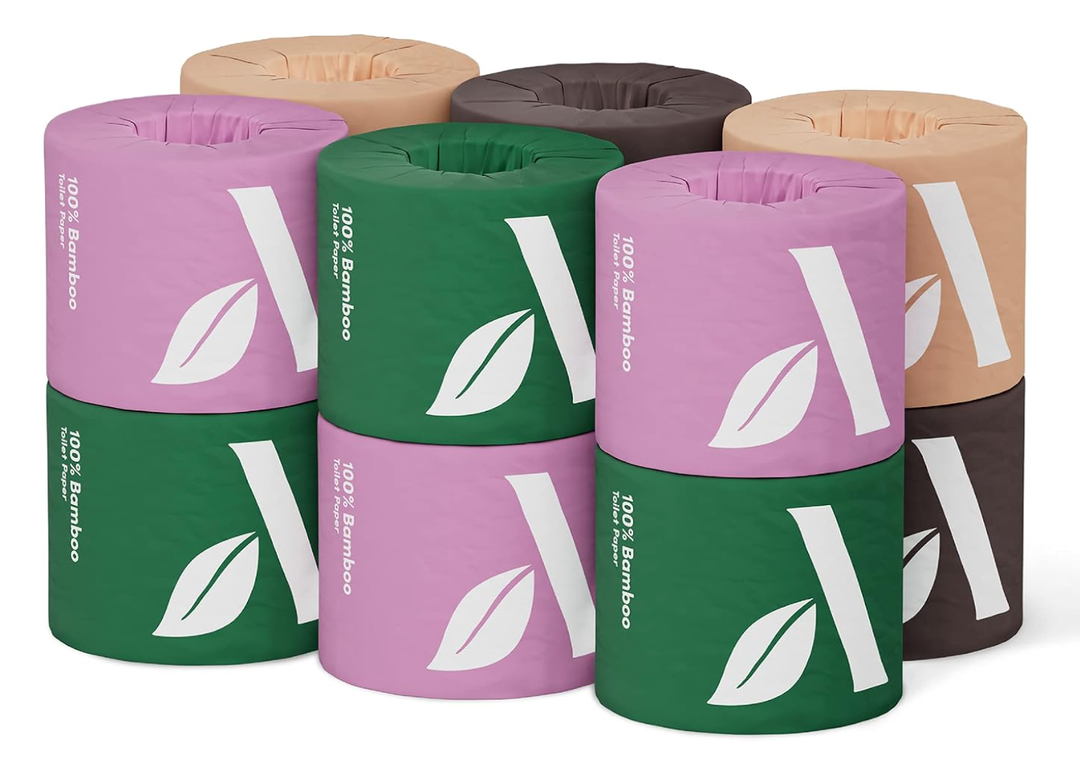3-ply Bamboo Toilet Paper, Unscented, 12 Rolls, 350 Sheets per roll, Total 4200 Sheets, Plastic-Free