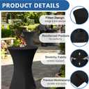 Cocktail Table Covers-Spandex Round High Top Table Cloths 6 Pack 32x43 Inch-Black Stretch Fitted Bar Tall Tablecloth for Pub Bistro Highboy Party Event Banquet Height Folding Satnding Tables