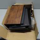 TEAMIX 4 Tier Slim Storage Cart with Handle, Slide Out Storage Rolling Utility Cart Mobile Shelving Unit Organizer Trolley for Small Spaces Kitchen Laundry Narrow Places (Black+Brown, 7-7/8'' W)