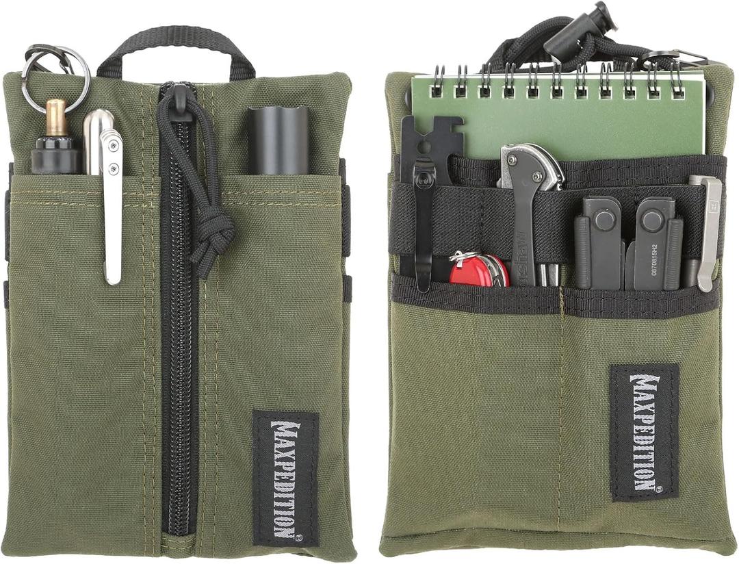 MAXPEDITION Platy Pocket Organizer, Durable EDC Tool Pouch for Men, Neck Wallet with Paracord Lanyard, Holds Flashlight, Multitool, Pen, Notebook (5" x 7", OD Green)