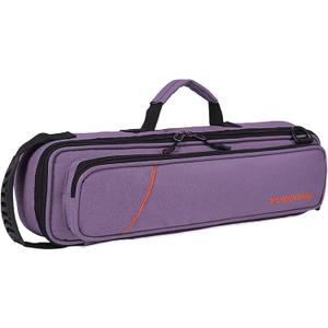 Vilihkc 17 Hole Flute Case Oxford Cloth Carrying Case Bag Flute Accessories, Waterproof Wear Resistant Flute Carrying Bag with Adjustable Shoulder Strap (17 "X4 "X2.4") Purple