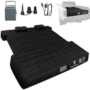 Umbrauto Truck Air Mattress for 6-6.5ft Full Size Truck Bed, Rechargeable Wireless Pump, Upgraded Peach Skin Fabric Top, Pickup Tent Airbed for Outdoor Travel
