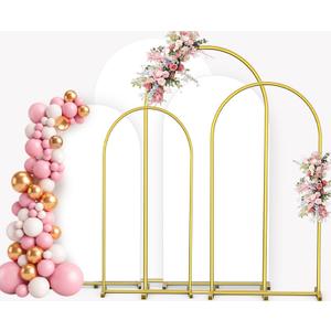 Metal Arch Backdrop Stand and Cover Set of 3(7.2FT,6.6FT,6FT)