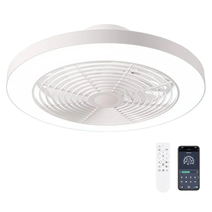 Orison Ceiling Fans with Lights, Low Profile Ceiling Fan with Lights and Remote, 6 Wind Speeds Smart Flush Mount Ceiling Fan for Bedroom, Kids Room and Living Room 19.7" (White)